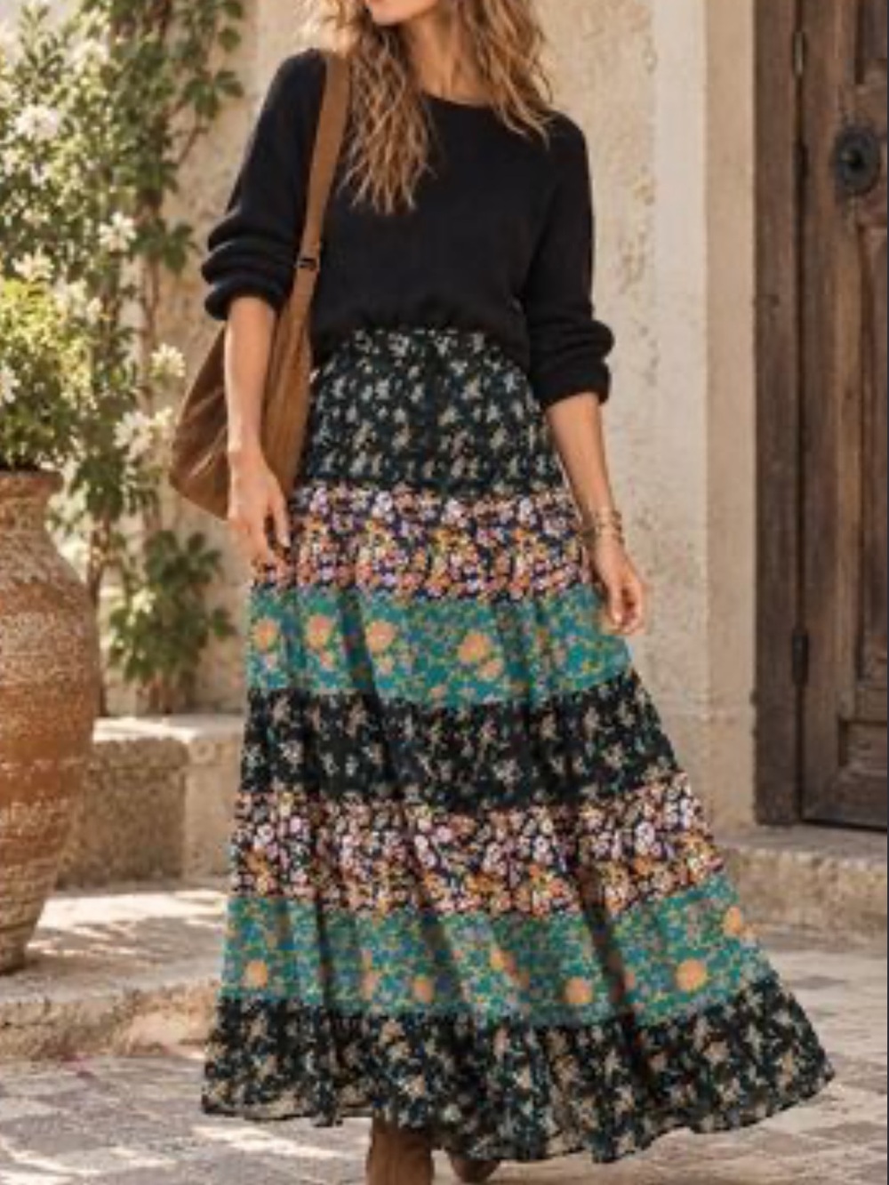 Sundance Mykonos Floral Maxi Skirt -- Size xl